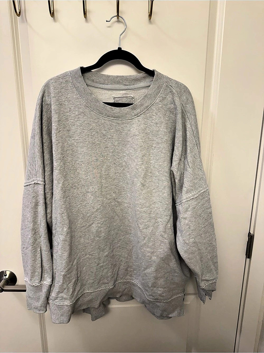 aerie Gray Raw-Edge Sweatshirt
